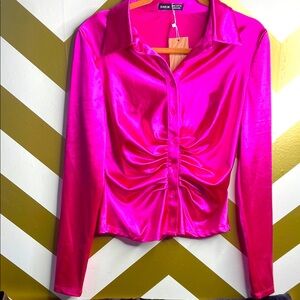 SHEIN Women's Pink Satin Top